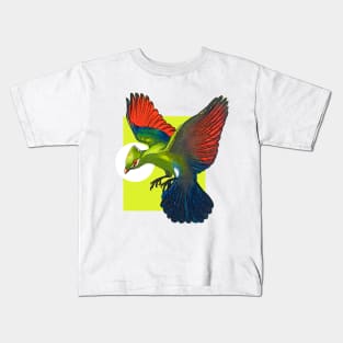 green bird flying Kids T-Shirt